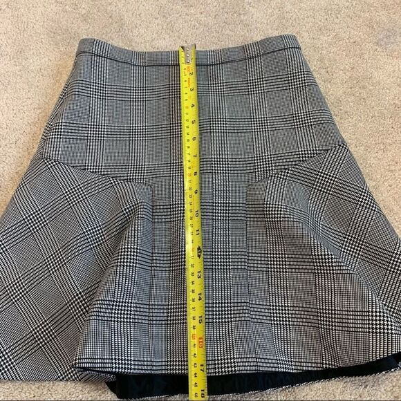 J.CREW NWOT Gray Plaid Check Houndstooth Skater Skirt Size 00 - Picture 12 of 14